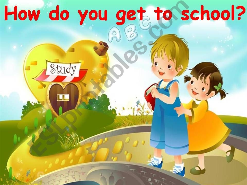 ESL - English PowerPoints: [DD]How do you get to school